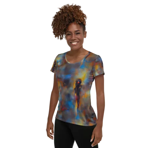 Vivid Whisper on a Women's Athletic T-Shirt
