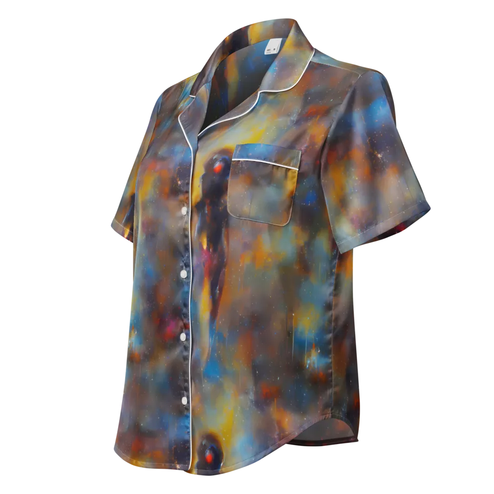 Vivid Whisper on Women's Short Sleeve Pajama Top — Left Front