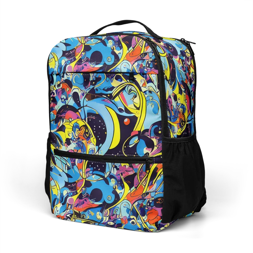 Brown Brushwork on Utility Backpack — Left Front