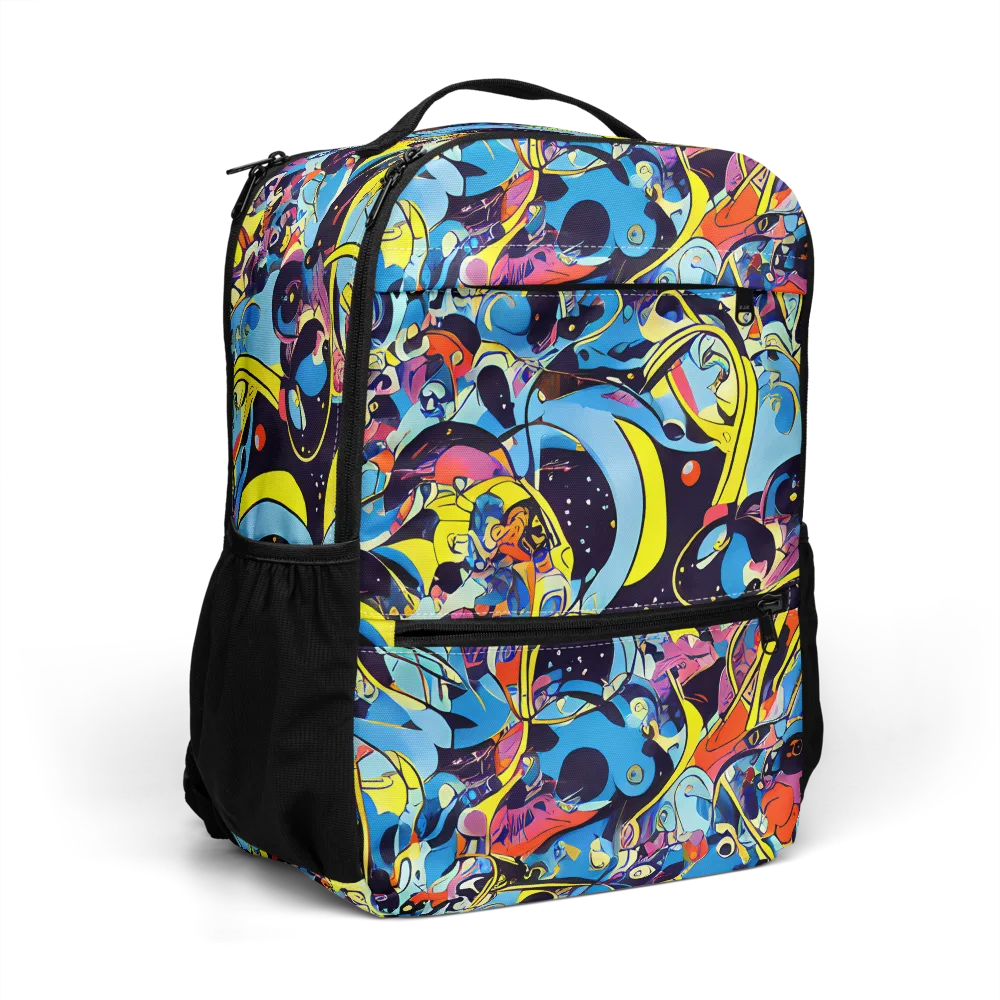 Brown Brushwork on Utility Backpack — Right Front