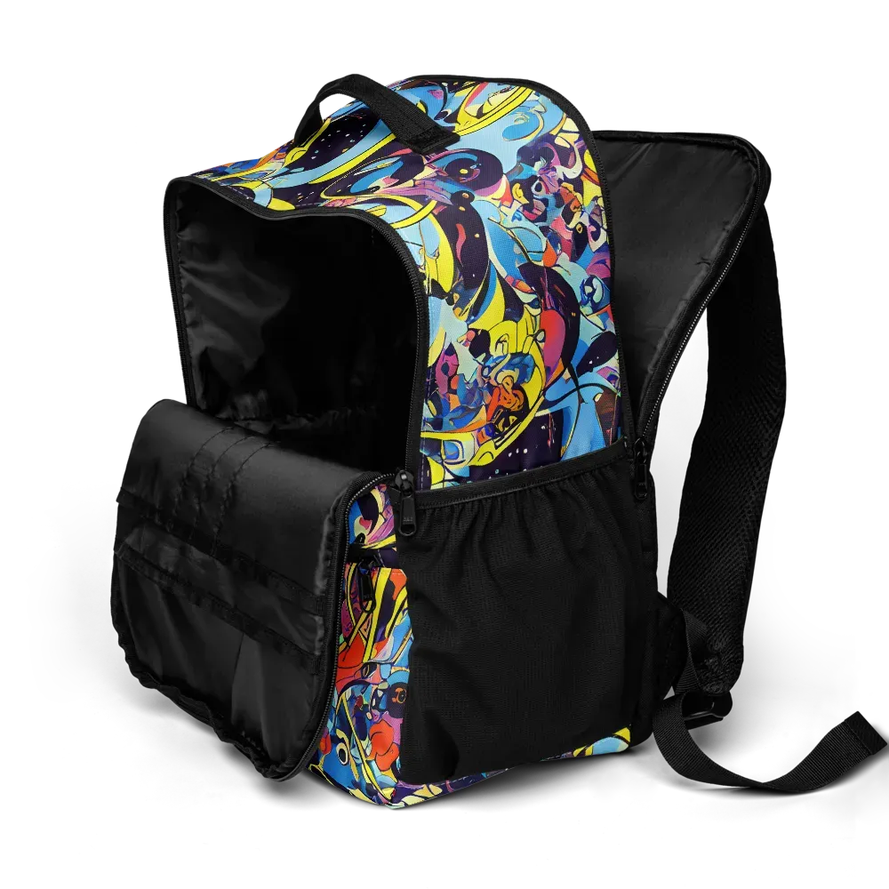 Brown Brushwork on Utility Backpack — Product details 2