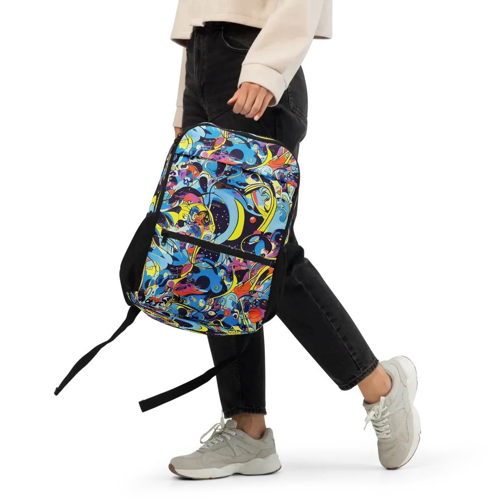 Brown Brushwork on Utility Backpack — Front