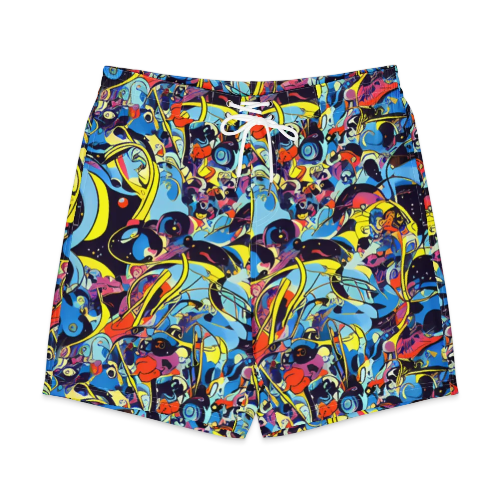 Brown Brushwork on Men's Board Shorts — Front