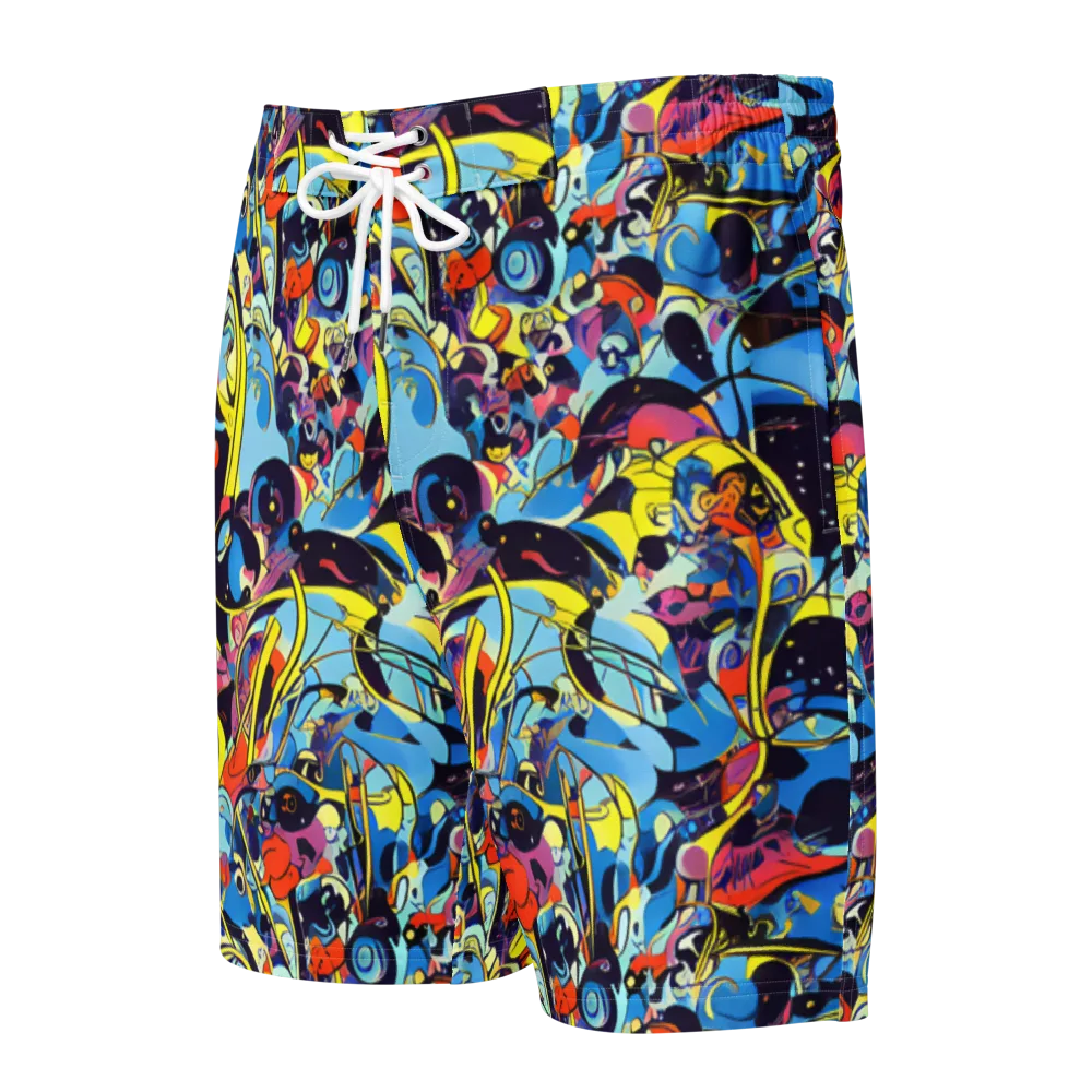 Brown Brushwork on Men's Board Shorts — Front