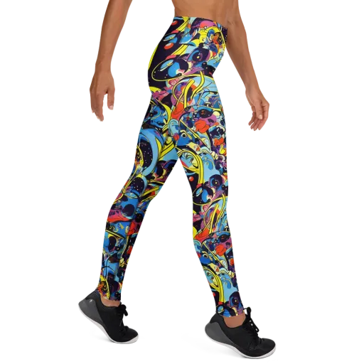 Brown Brushwork on a Yoga Leggings