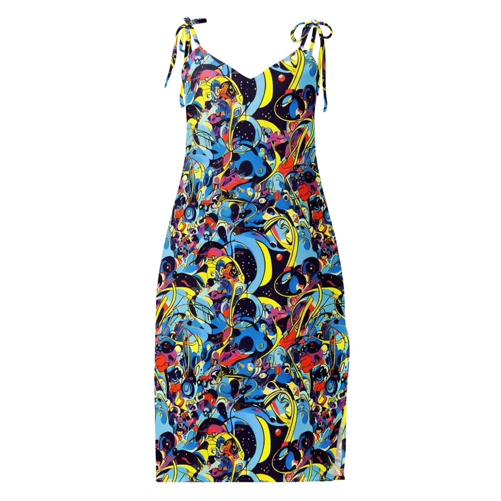 Brown Brushwork on Slip Dress — Front