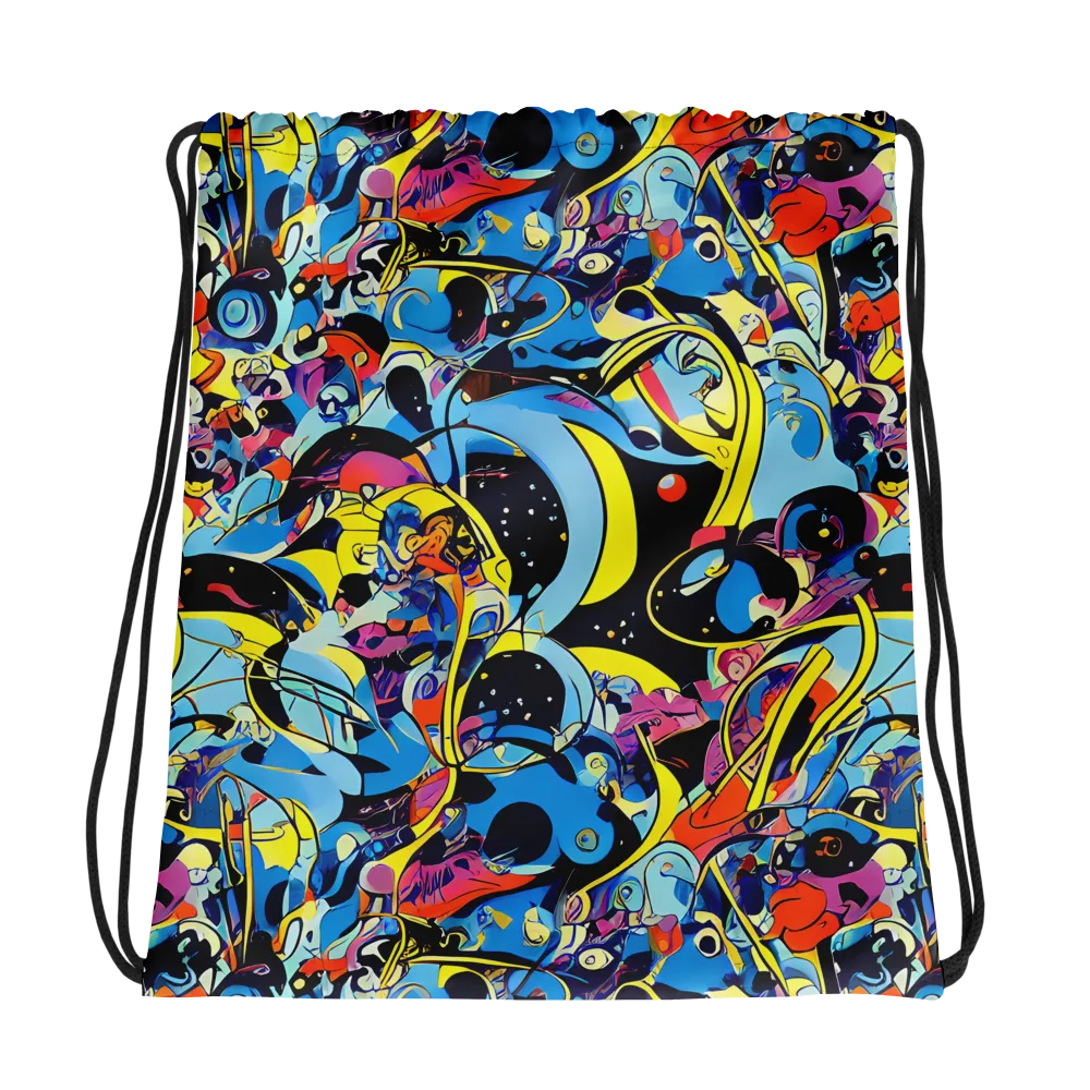Brown Brushwork on Drawstring Bag — Photo