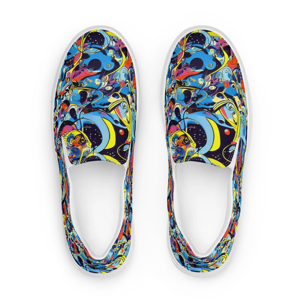 Brown Brushwork on Women's Slip-On Canvas Shoes — Front