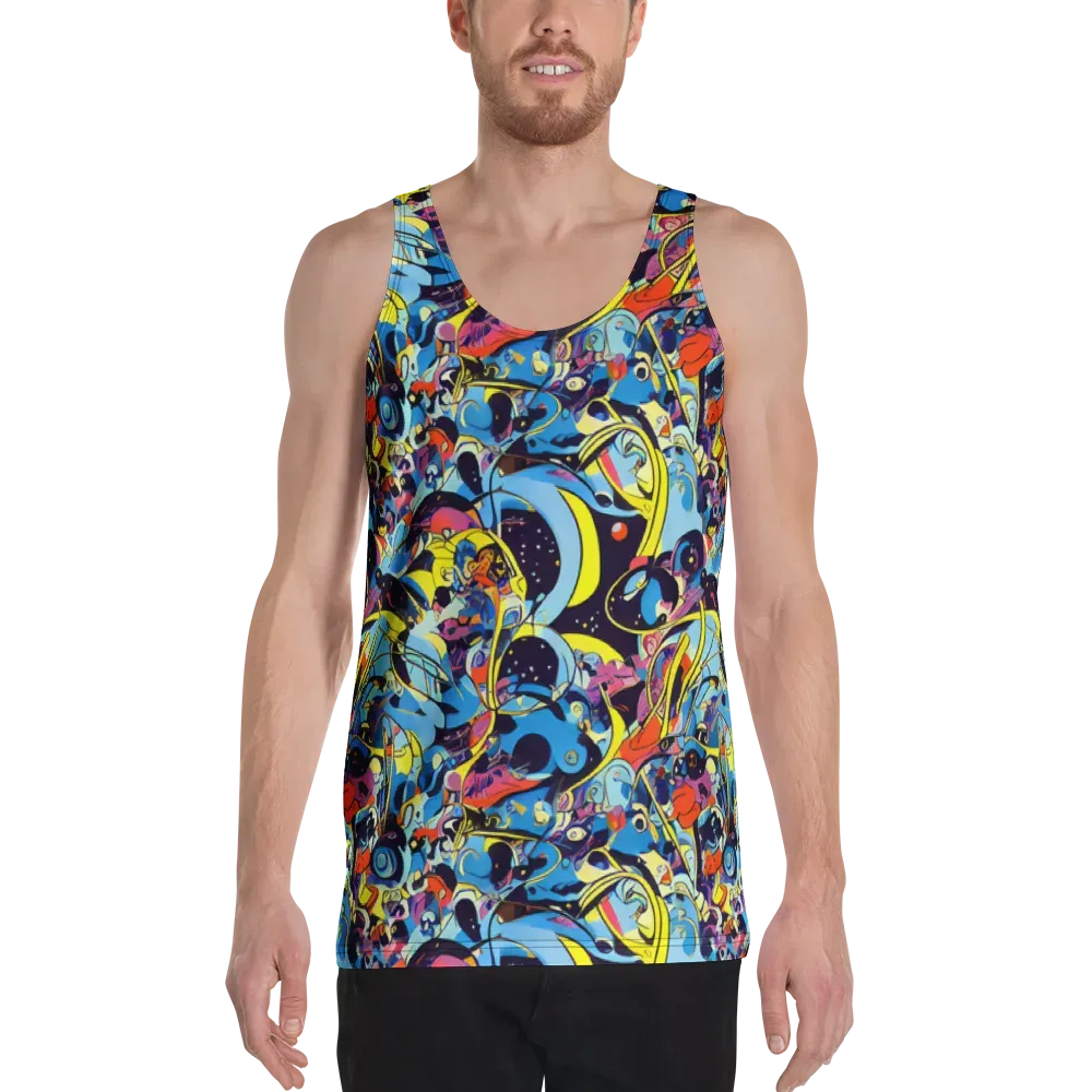 Brown Brushwork on Men's Tank Top — Front
