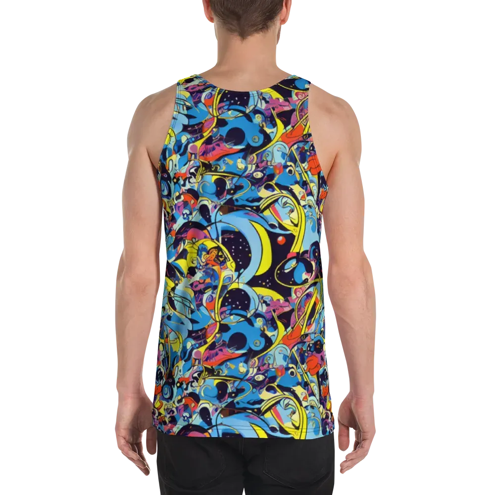 Brown Brushwork on Men's Tank Top — Back