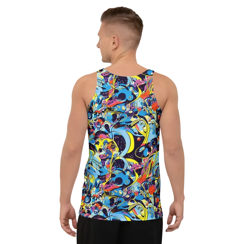 Brown Brushwork on Men's Tank Top — Back
