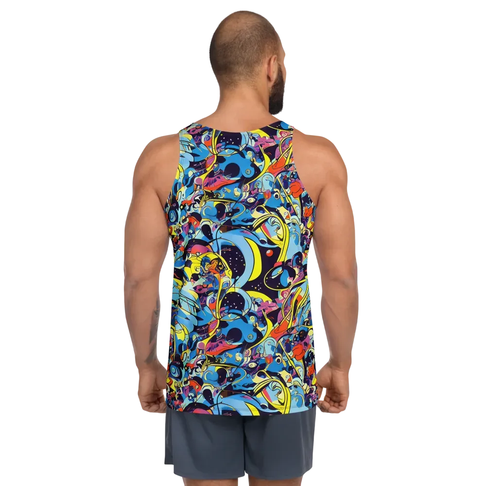 Brown Brushwork on Men's Tank Top — Back