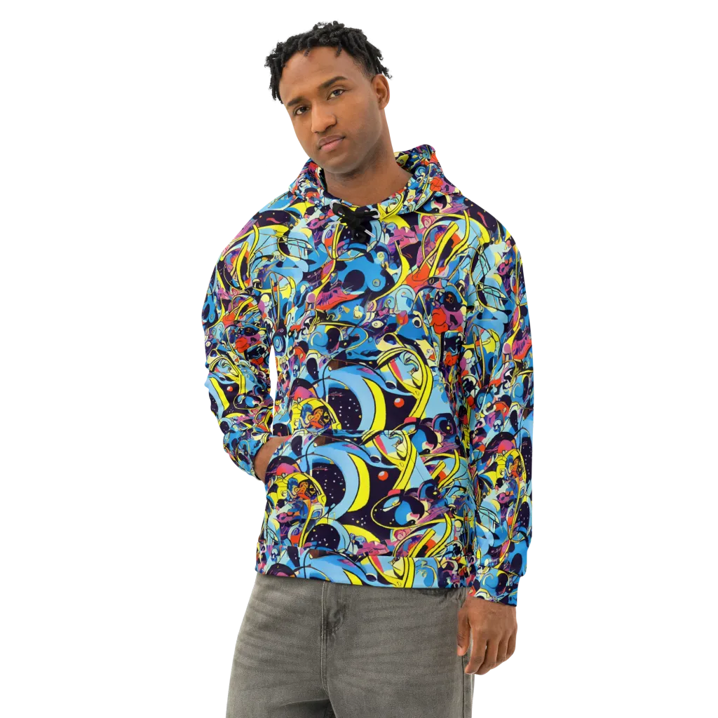 Brown Brushwork on Cotton Hoodie — Left Front