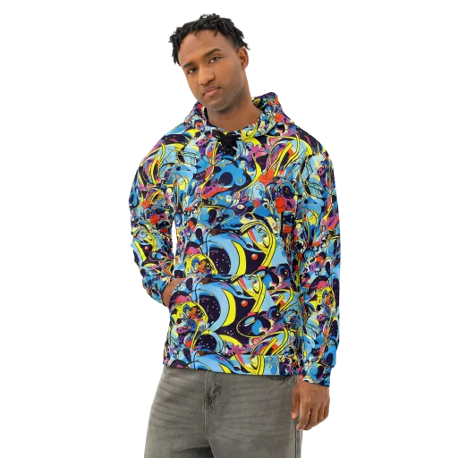 Brown Brushwork on a Cotton Hoodie