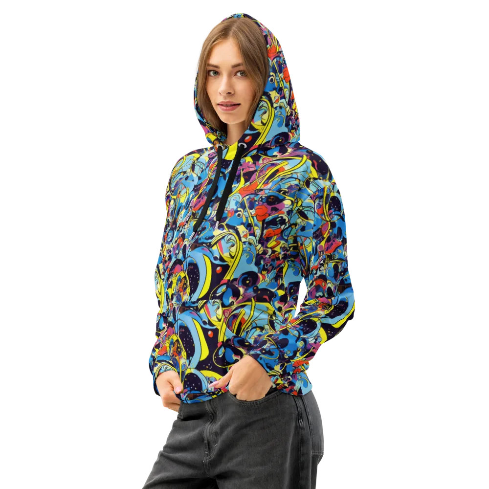 Brown Brushwork on Cotton Hoodie — Left Front