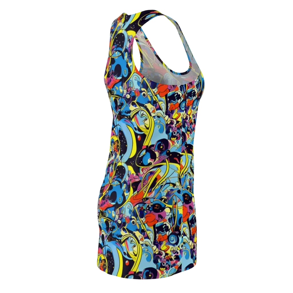 Brown Brushwork on Racerback Dress — Back Side