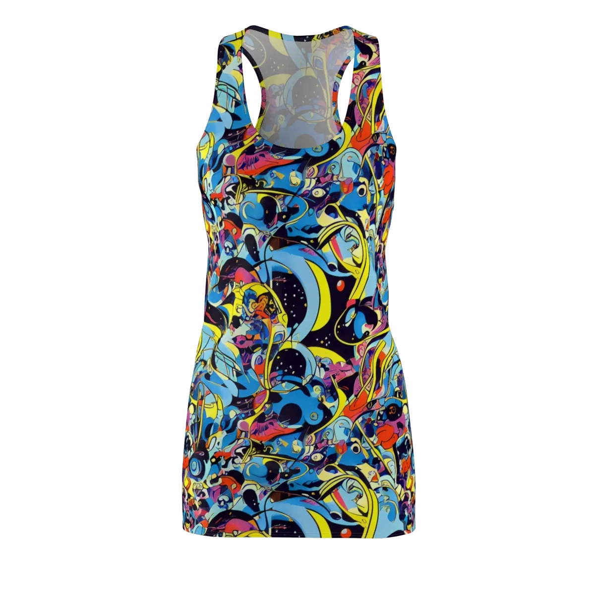 Brown Brushwork on Racerback Dress — Front