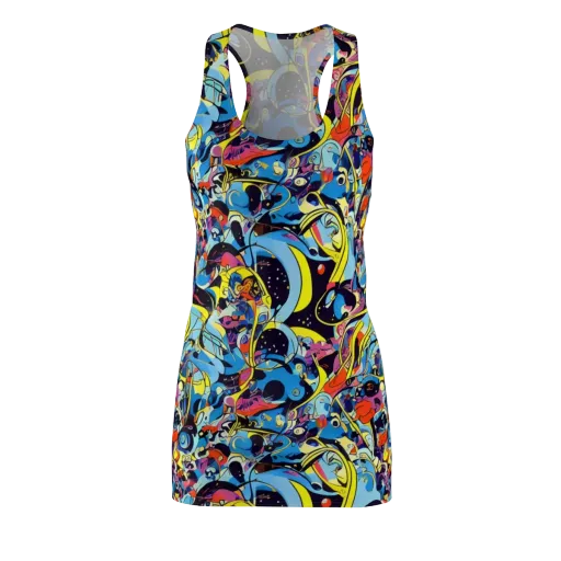 Brown Brushwork on a Racerback Dress