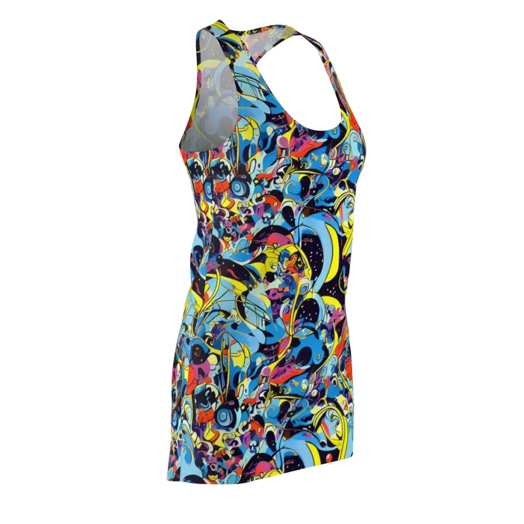 Brown Brushwork on Racerback Dress — Front Side