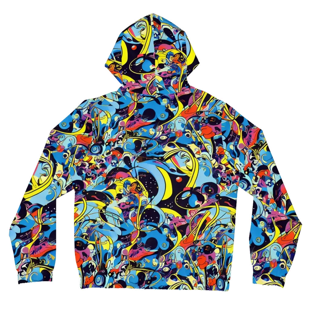 Brown Brushwork on Women's Full-Zip Hoodie — Back