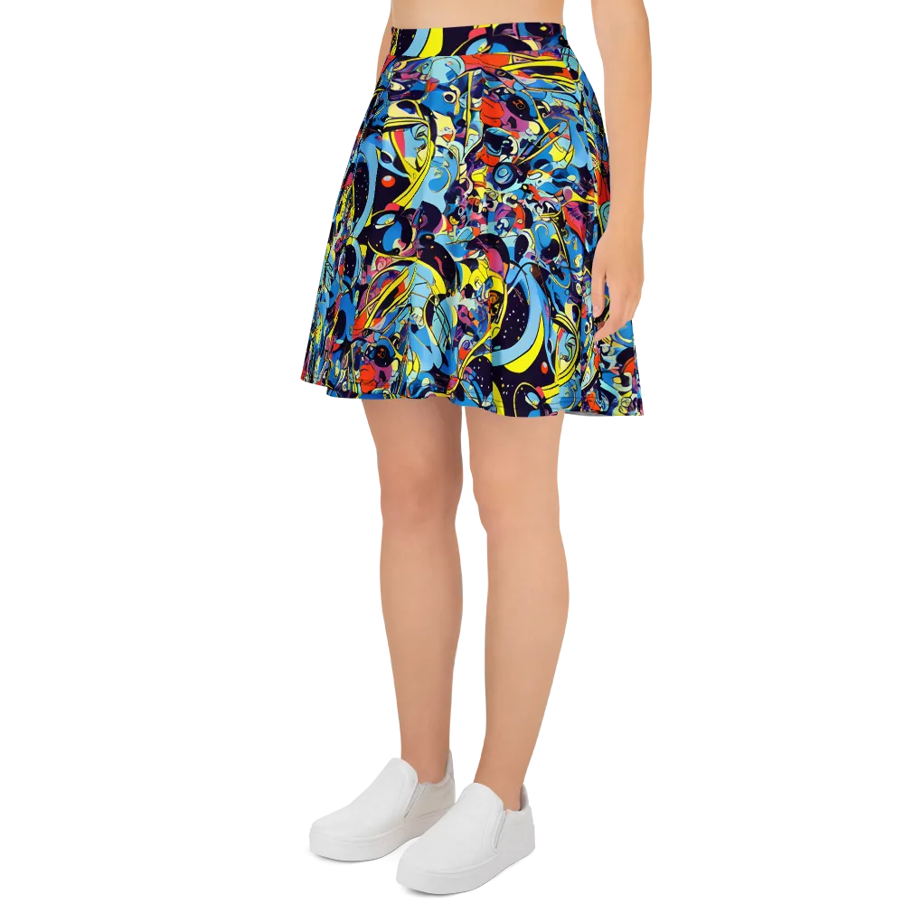 Brown Brushwork on Skater Skirt — Left