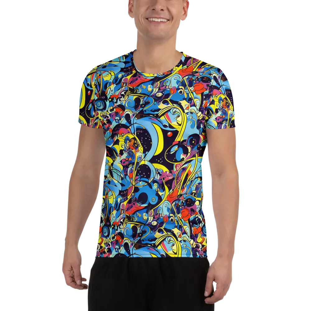 Brown Brushwork on Men's Athletic T-Shirt — Front