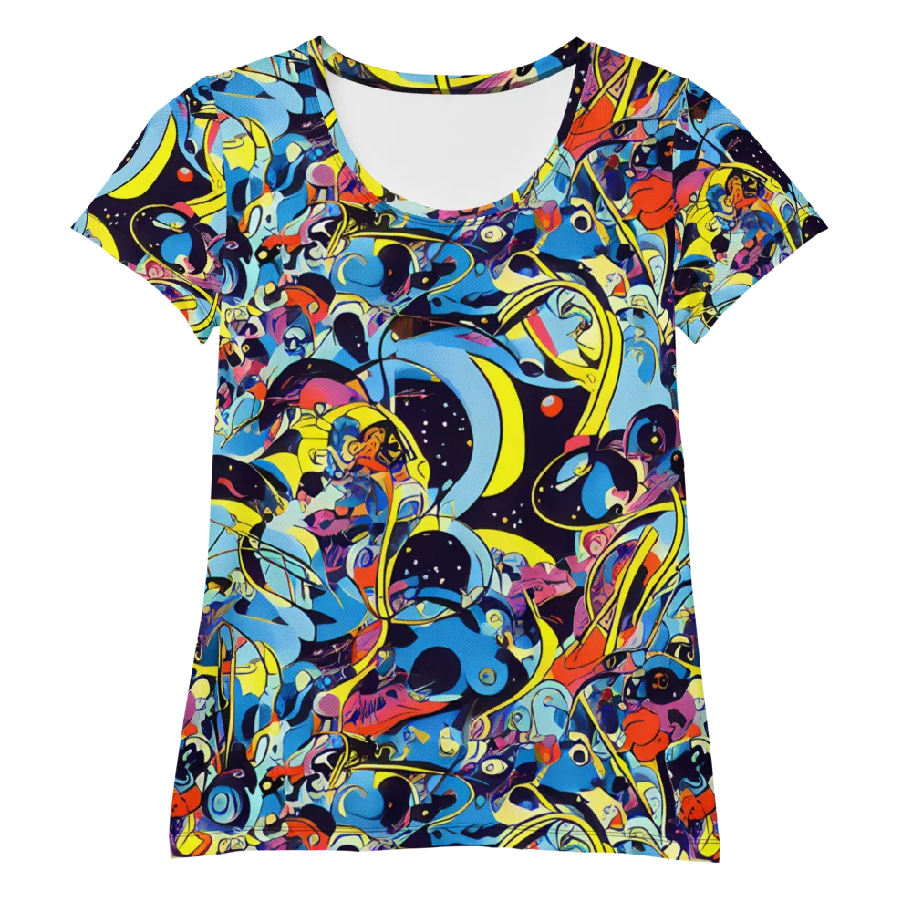 Brown Brushwork on Women's Athletic T-Shirt — Front