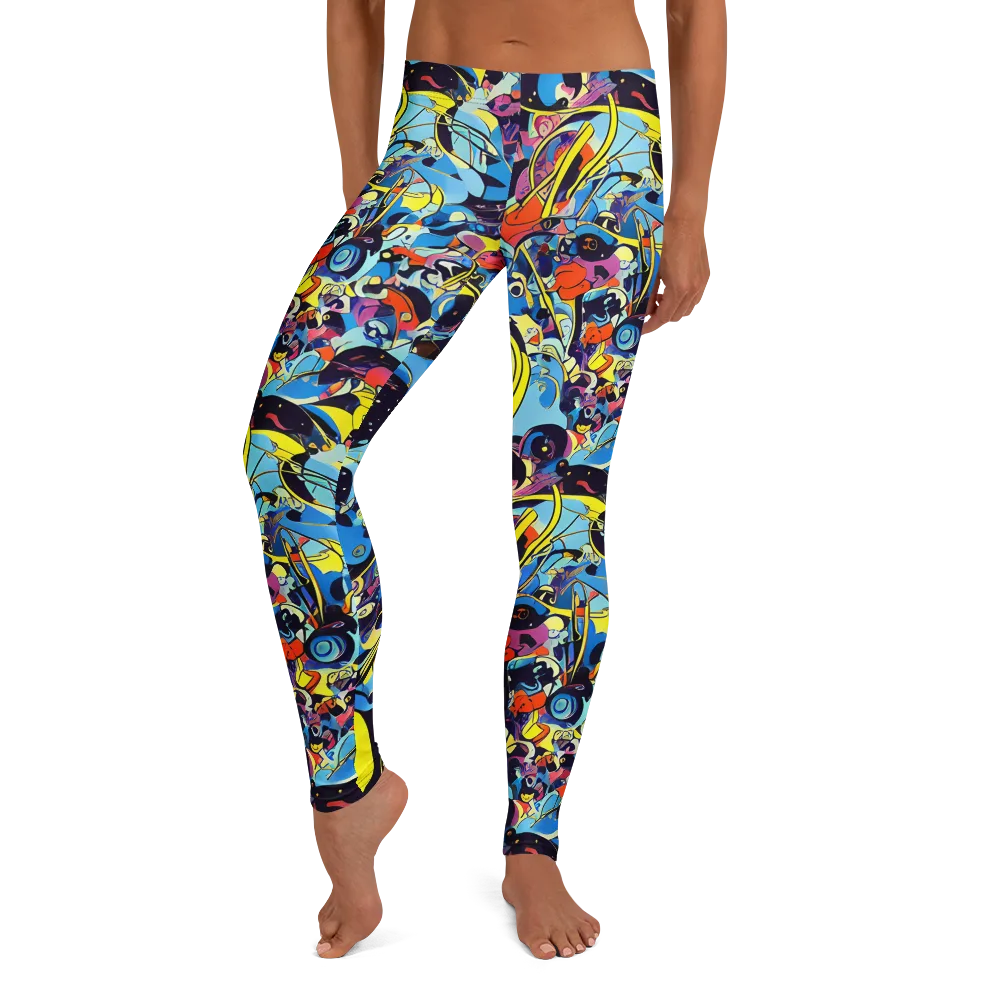 Brown Brushwork on Leggings — Front