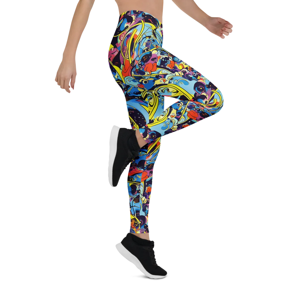 Brown Brushwork on Leggings — Right