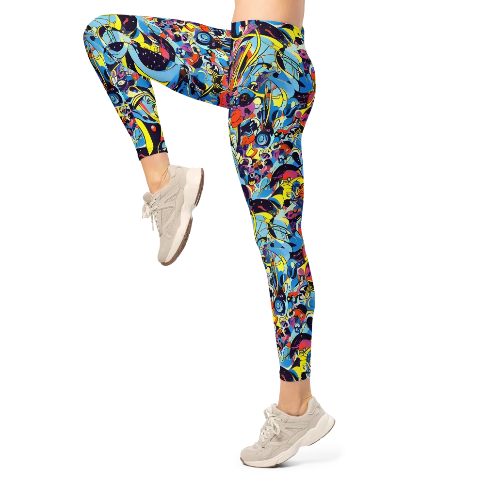 Brown Brushwork on Leggings — Left