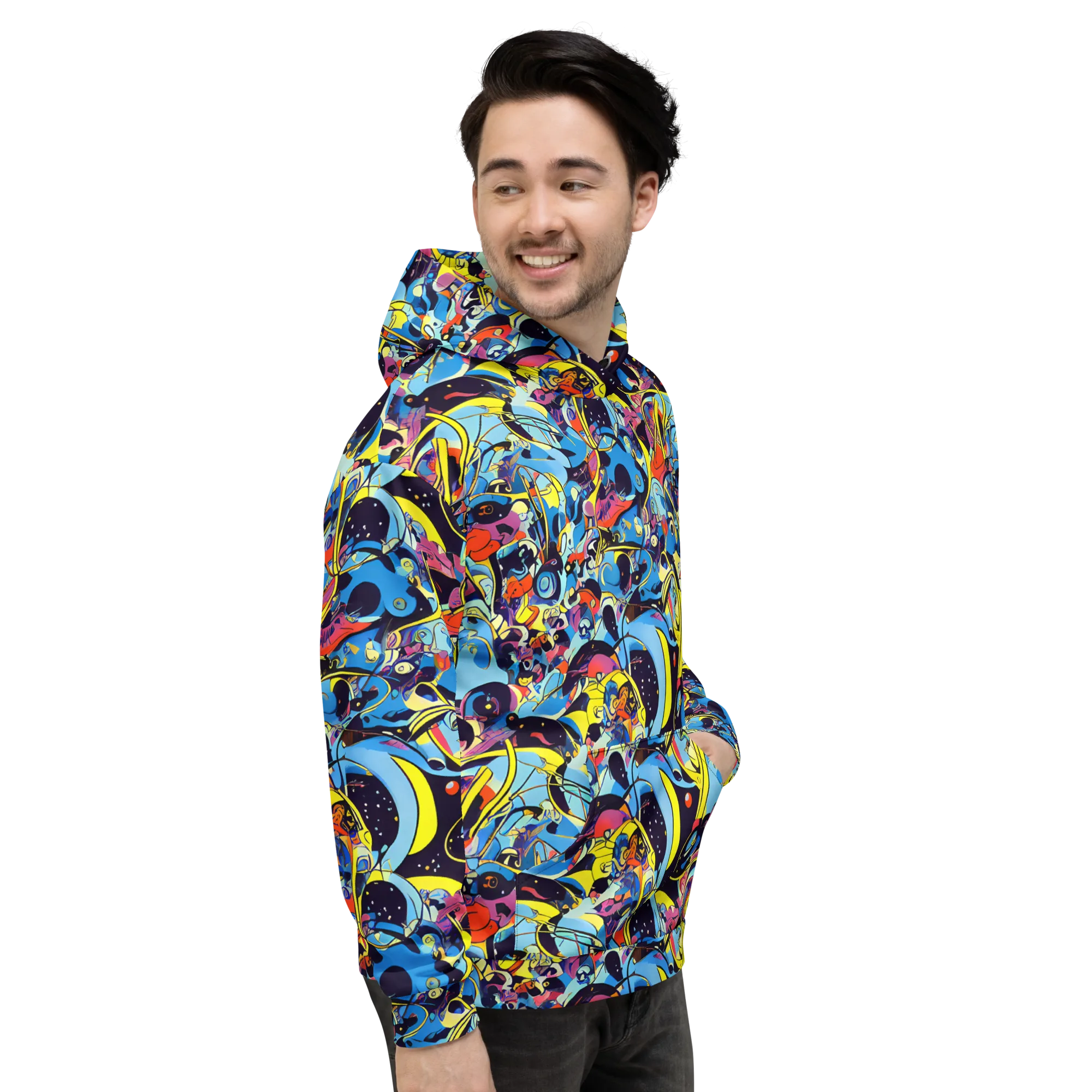 Brown Brushwork on Hoodie — Right