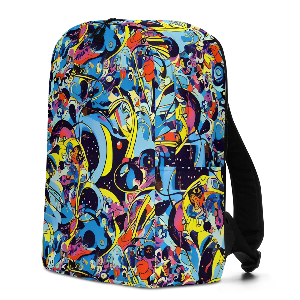 Brown Brushwork on Minimalist Backpack — Left
