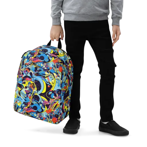 Brown Brushwork on a Minimalist Backpack