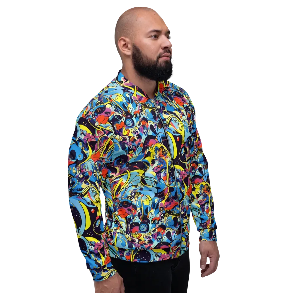 Brown Brushwork on Bomber Jacket — Right