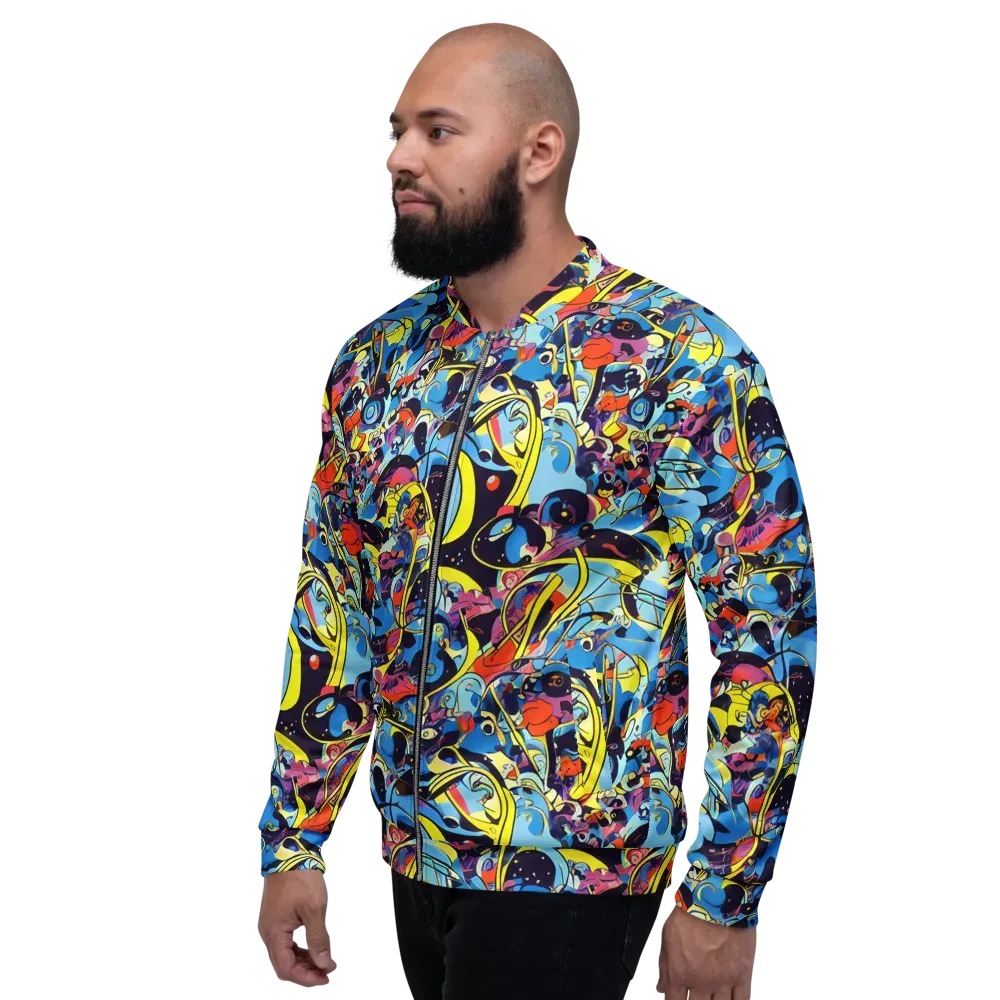 Brown Brushwork on Bomber Jacket — Left