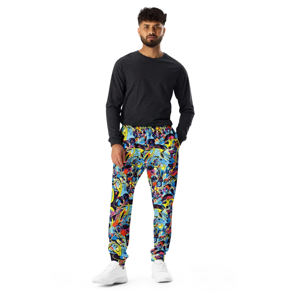Brown Brushwork on Men's Joggers — Front