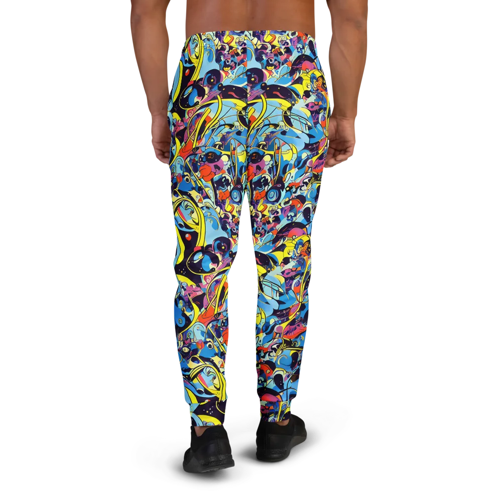 Brown Brushwork on Men's Joggers — Back