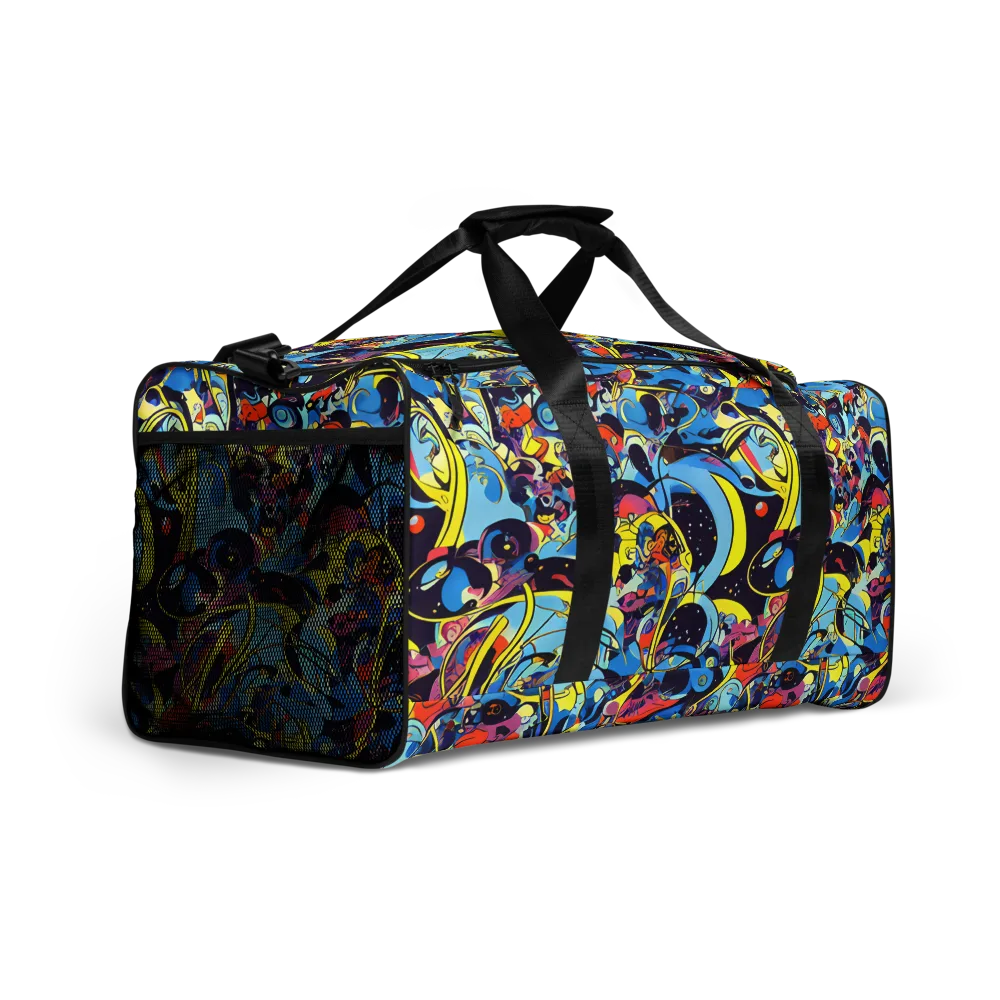 Brown Brushwork on Duffle Bag — Right Front