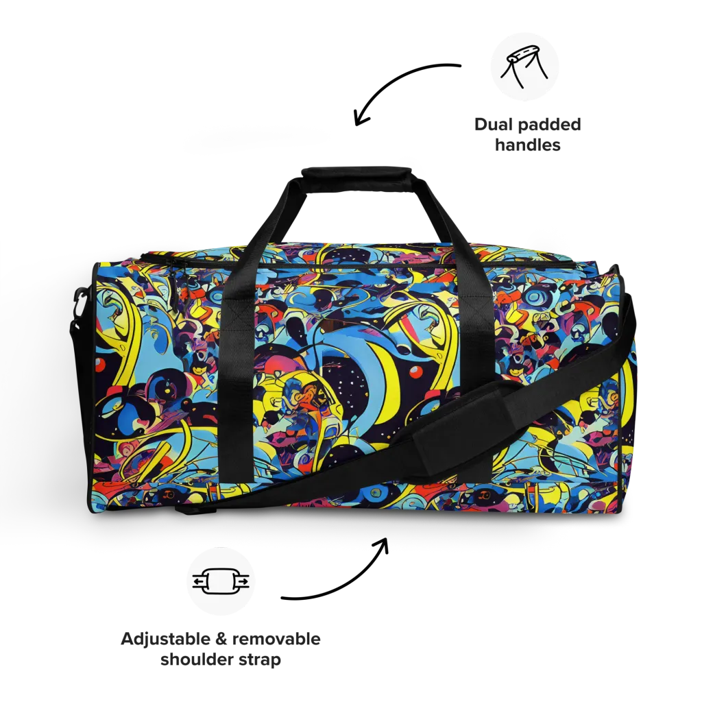 Brown Brushwork on Duffle Bag — Front