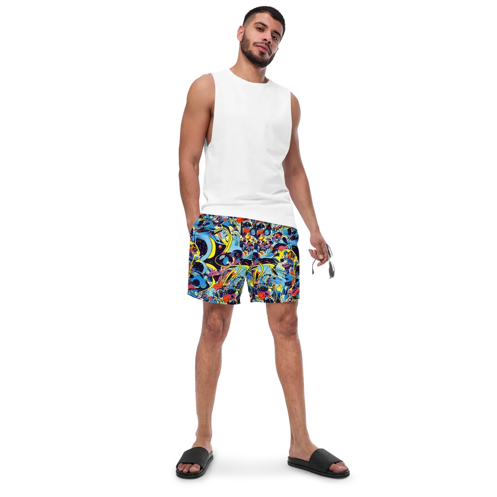 Brown Brushwork on Swim Trunks — Front