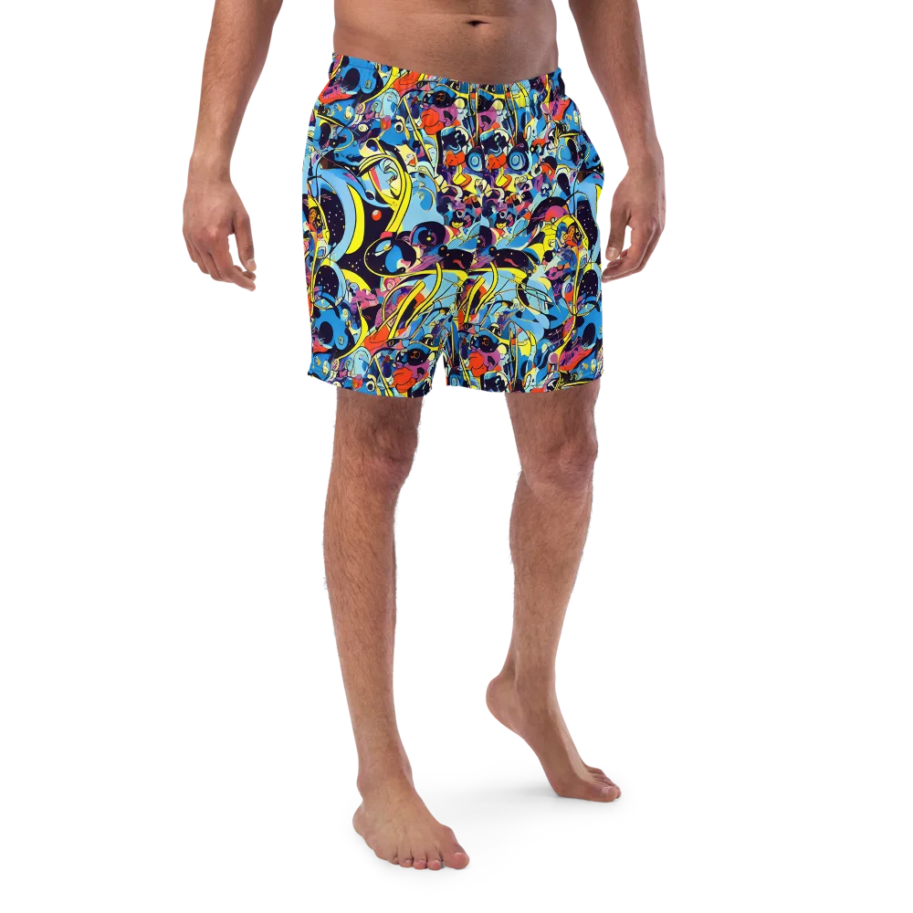 Brown Brushwork on Swim Trunks — Front