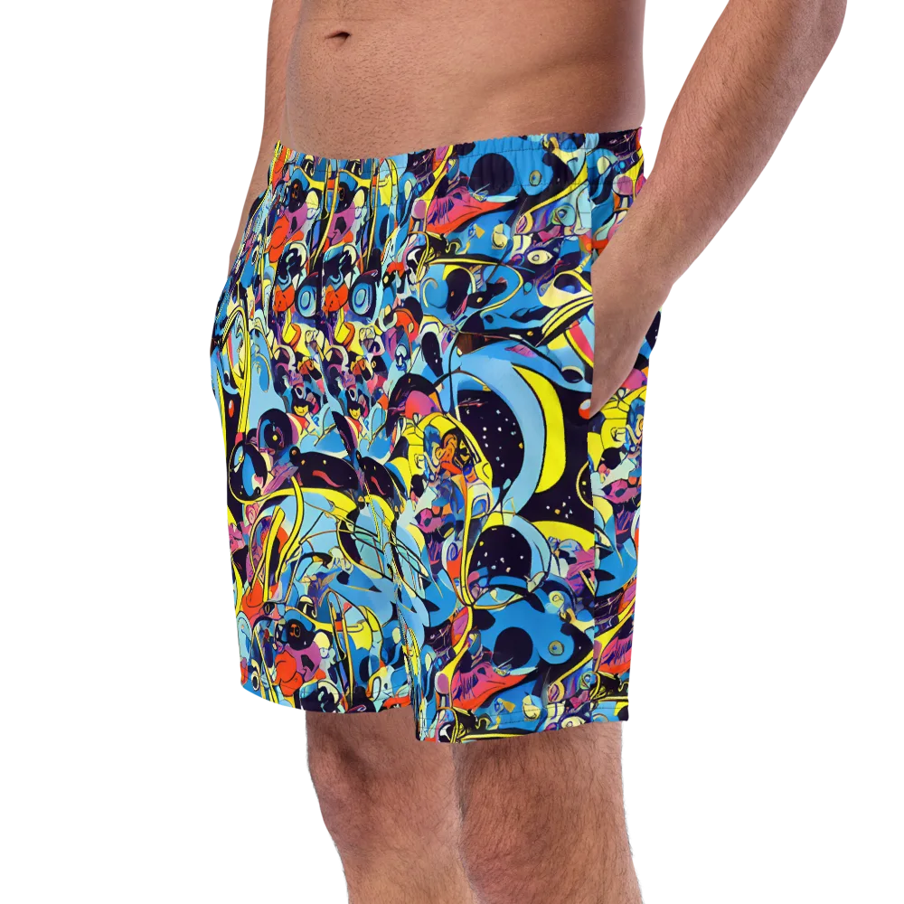 Brown Brushwork on Swim Trunks — Left Front