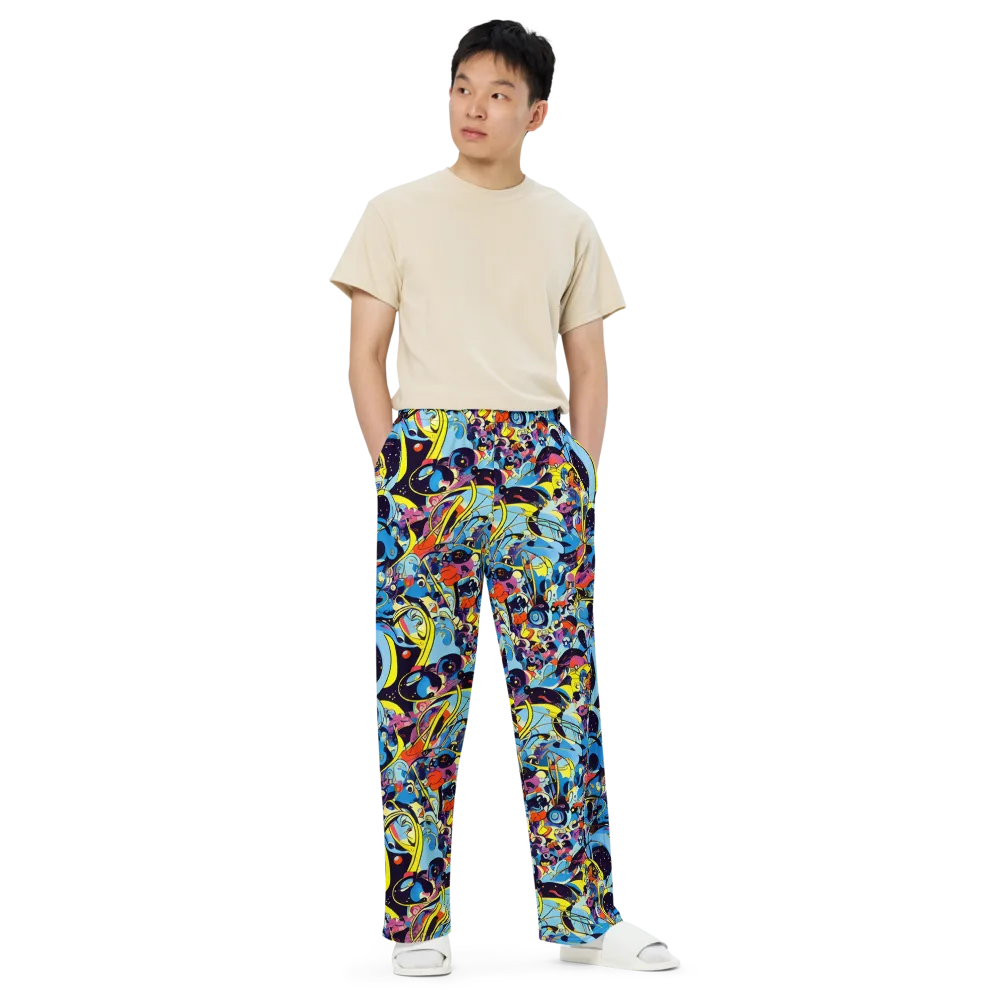 Brown Brushwork on Wide-Leg Pants — Front