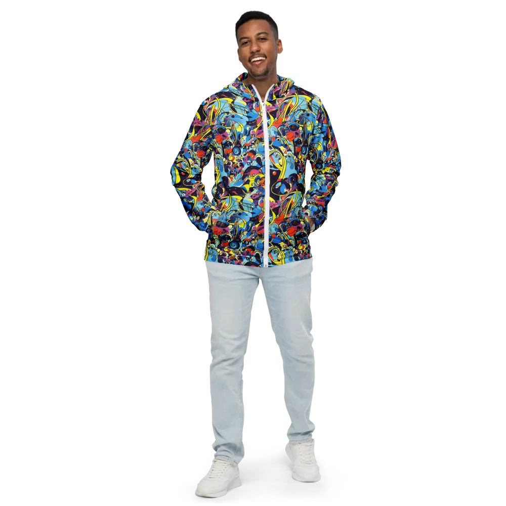 Brown Brushwork on Men's Windbreaker — Front