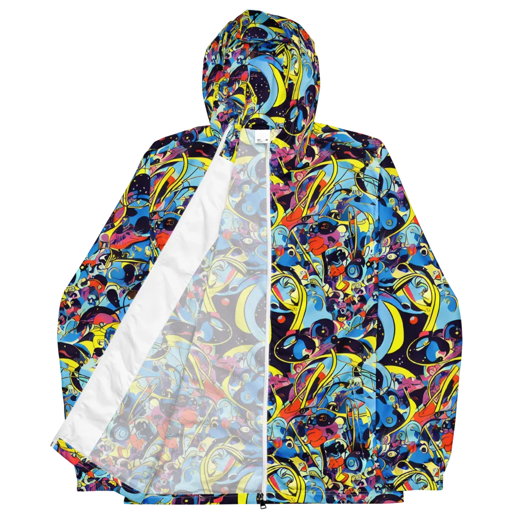 Brown Brushwork on Men's Windbreaker — Front