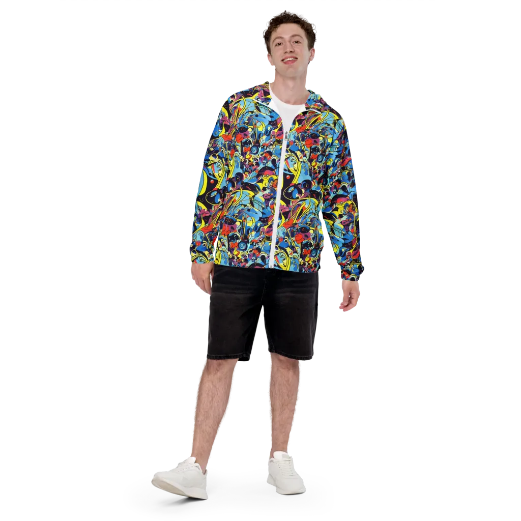 Brown Brushwork on Men's Windbreaker — Front