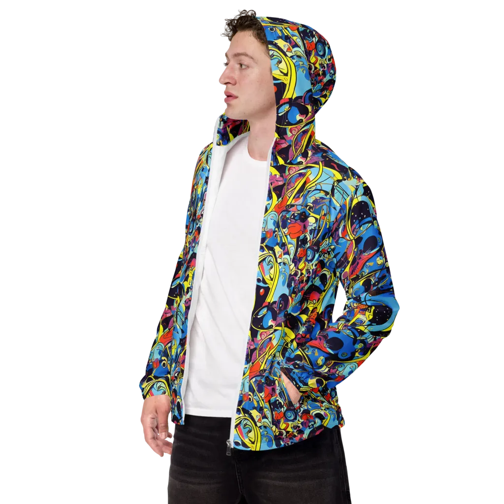 Brown Brushwork on Men's Windbreaker — Left Front