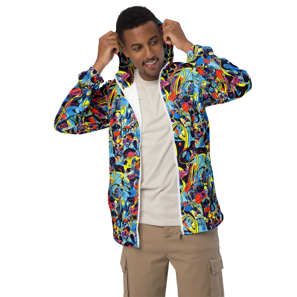 Brown Brushwork on Men's Windbreaker — Front