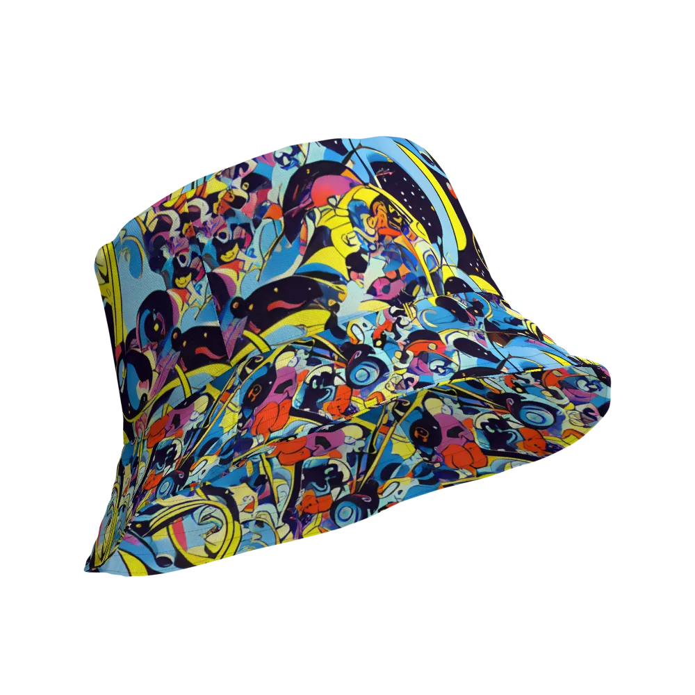 Brown Brushwork on Reversible Bucket Hat — Product details Outside