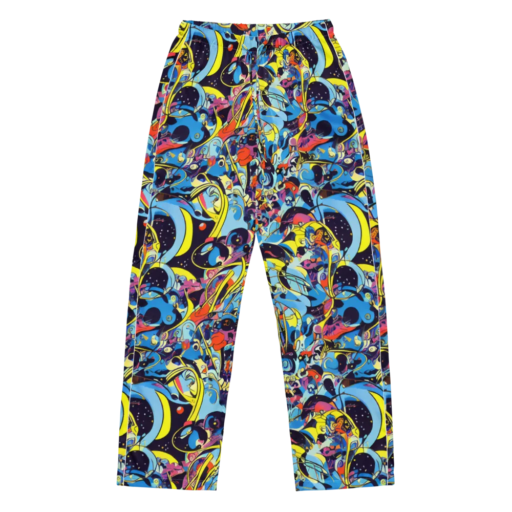 Brown Brushwork on Women's Pajama Pants — Front